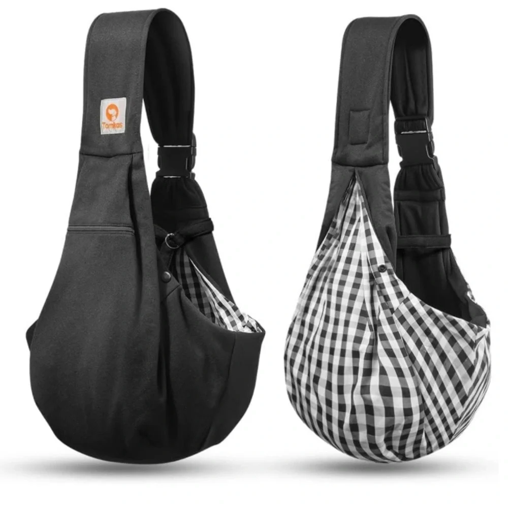 Tomkas Small Dog Sling Puppy Carrier Adjustable/Reversible Strap/Zip Pocket Sz:S